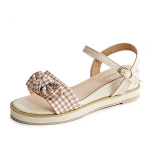 Sandals Women's Season New Students Wild Wedges With A Bow Buckle Harajuku Women's Shoes