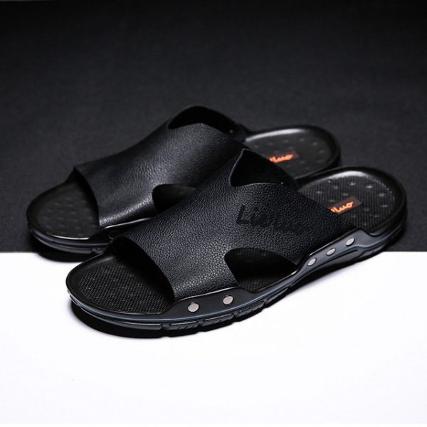 Season Men's Extra Large Code Trend Male Word Beach Shoes Sandals Slip Is