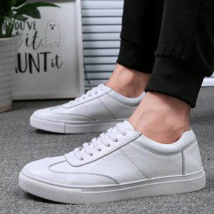 Season Men's Hollow White Shoes Leather Suede Leather Breathable Shoes Casual Men's Shoes Leather Shoes