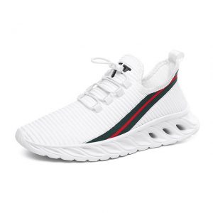 Season Men's Shoes Small White Shoes Mesh Flying Woven Tide Shoes Breathable Sports Shoes Running Students White Shoes