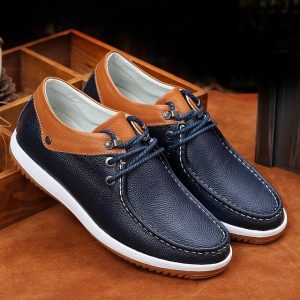 Season New Casual Sports Men's Leather Men's Shoes Casual Shoes Wear Height Increase Sports 4cm