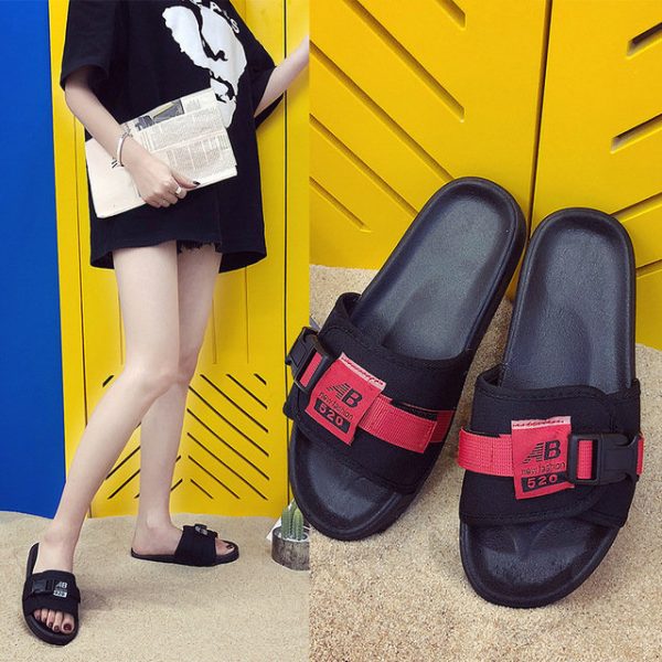 Season New Casual Women's Shoes, A Word-shaped Open Toe Thick-soled Beach Shoes, Wearing Large Size Sandals And Slippers