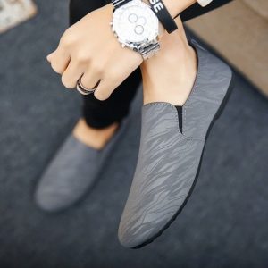 Season New Driving Casual Business Breathable Single Shoes Fashion Dark Lines Simple Cloth Low To Help Men's Shoes