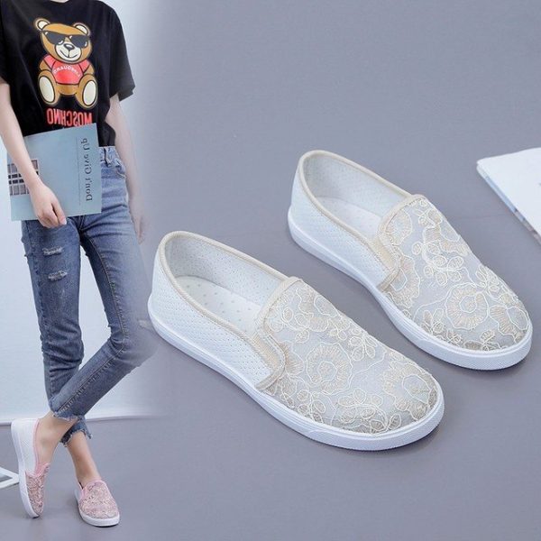 Season New Flat With Flat Casual Comfortable Mesh One-legged Shoes Women's Shoes