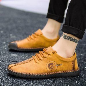 Season New Large Size Men's Shoes Leather Shoes Business Casual England Wild Soft Bottom Wear-resistant Driving Men's Pe