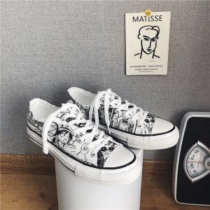 Season New Low Cut Breathable Canvas Shoes Cartoon Anime Casual Men's Shoes Wild Tide Shoes A160