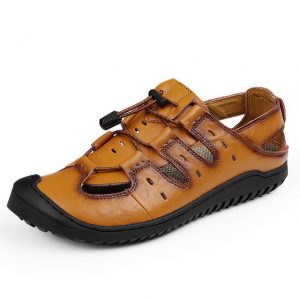 Season New Men's Shoes Leather Handmade Sandals Large Size Handmade Shoes Big Size 45 46 Sandals