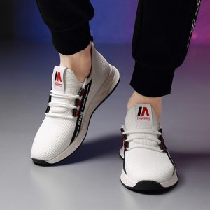 Season New Mesh Flying Woven White Shoes Lightweight Men's Sports And Leisure Running Shoes Men's Shoes