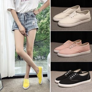 Season New Versatile Flat-bottomed White Women's Shoes A Pedal Student Casual Men's Shoes Tide