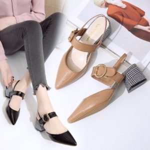 Season New Women's Sandals Pointed In The Middle Of The Wild With A Word Buckle Buckle Women's Shoes