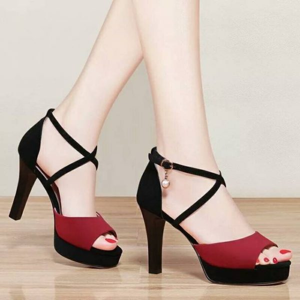 Season New Women's Super High Heel Sandals With A Word Buckle With Fashion Fashion Wild Women's Shoes