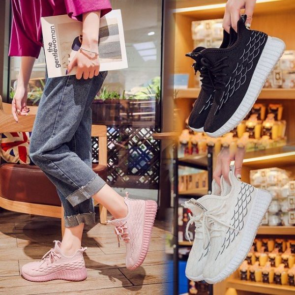 Season Wild Casual Flat Women's Mesh Shoes Students Flat With Sneakers Breathable Running Shoes