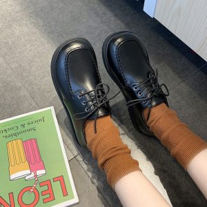 Small Leather Shoes Female Students Wild Ulzzang Harajuku Style British Ins Season New Chic Shoes