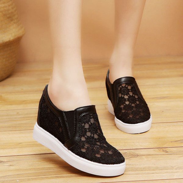 Small White Shoes Female Season New Height Increase Women's Shoes Breathable Mesh Wild Thick Casual Sports Shoes