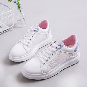 Small White Shoes Women's Thick-soled Platform Shoes Season New Wild Mesh Breathable Round Head Casual Sports Shoes