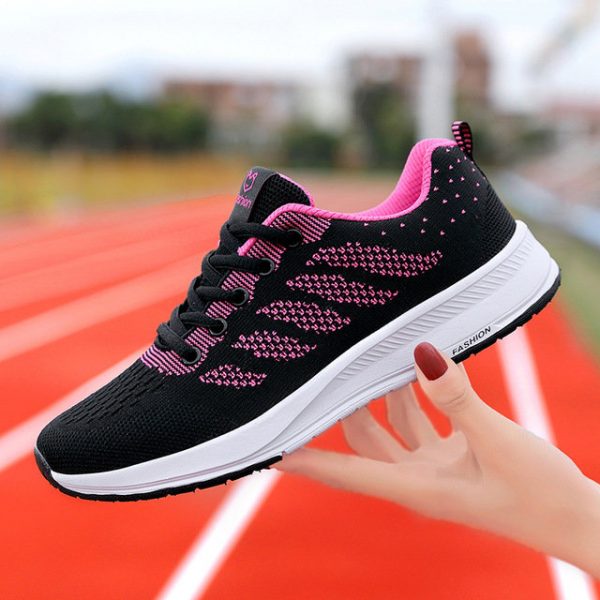 Sneakers Female Flying Weaving Tide Wild Net Shoes Breathable Season New Mesh Casual Light Soft Bottom Running Shoes