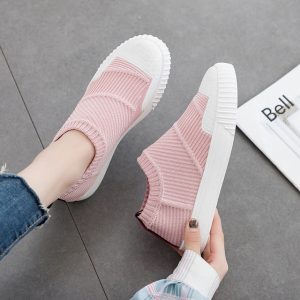 Socks Shoes Female Season One Foot Squat Shoes Flying Woven Student Casual Shoes Flat Sports Running Shoes 005