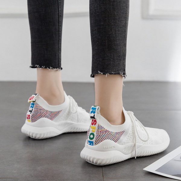 Socks Shoes Female Students New Breathable Lightweight Hollow Skid Casual Fly Woven Running Shoes Coconut Shoes