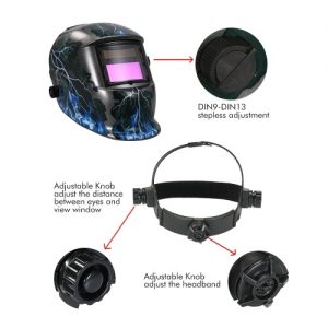 Solar Welding Helmet Auto-Darkening Welder Mask with Adjustable Welding Headgear Safe Welding Protective Equipment