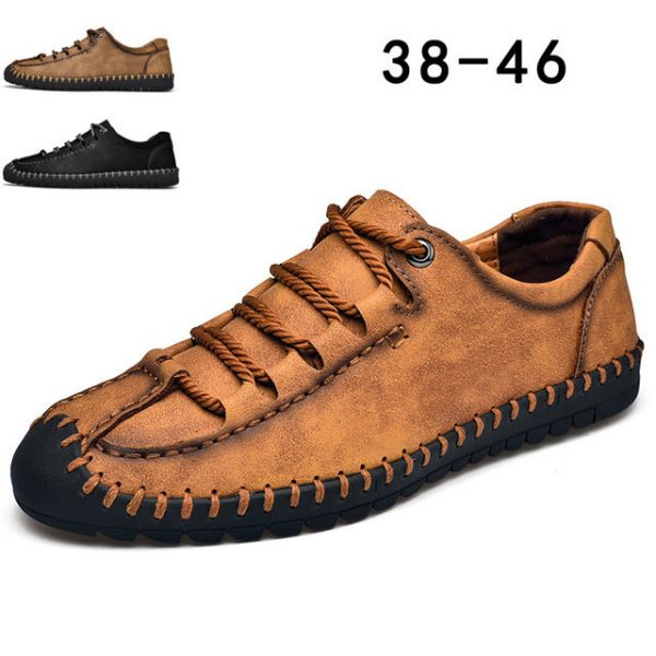 Specially Designed For Large Size Men's Casual Shoes Season New Hand-stitched Shoes Soft Bottom Peas Men's Shoes