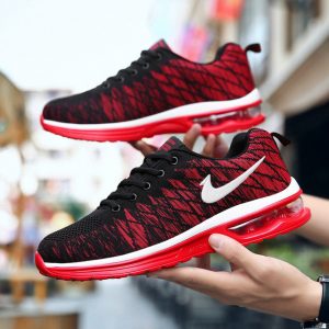 Sports Shoes Men's Season New Flying Woven Mesh Leisure Air Cushion Travel Running Shoes Men's Shoes Shoes Men