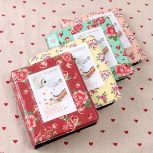 Standard 3in Centerfold Photo Album PU 64 Pockets Albums Photos Storage Case Floral Memory Souvenir