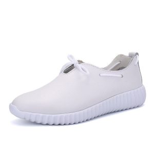 Stitching Lace Up Pure Color Flat Sport Casual Lazy Shoes