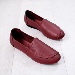 Stitching Slip On Soft Sole Flat Women Shoes