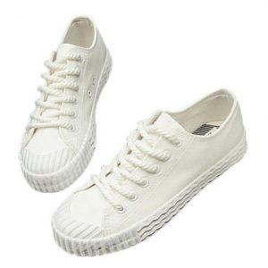 Students Lace Up Canvas Soft Sneaker Flat Casual Shoes For Women