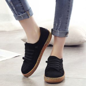 Suede Slip On Soft Loafers Lazy Casual Flat Shoes For Women