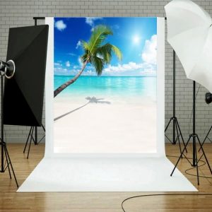 Summer Seascape Beach Dreamlike Haloes 3D Photography Background Screen Photo Video Photography Studio Fabric Props Backdrop