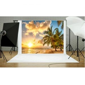 Summer Seascape Beach Dreamlike Haloes 3D Photography Background Screen Photo Video Photography Studio Fabric Props Backdrop