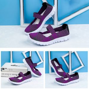 Summer Women Breathable Casual Running Weave Shoes