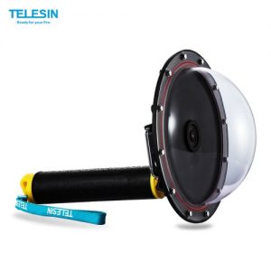 TELESIN Upgrade Advanced Aluminum Alloy Dome Port Accessory for Gopro Hero 4 / 3+/ 3 Diving Camera Sports Action Cam Underwater Photography Waterproof 30M with Floaty Grip