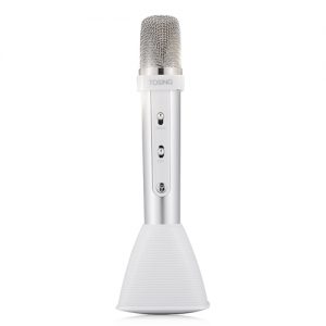 TOSING 03 Wireless Karaoke Microphone BT Speaker 2-in-1 Handheld Singing Recording Portable KTV Player for iOS Android Smartphones Tablet PC White