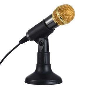 TRanshine PC-309 Mini Vocal/Instrument Microphone Portable Handheld Karaoke Singing Recording Mic with Stand Bracket Holder for iPhone Android Smartphone PC Mobile Phone Laptop Notebook