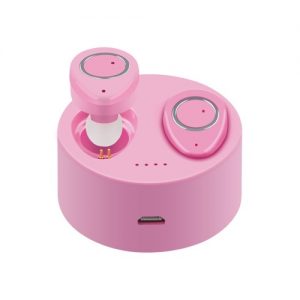 TWS-F1 Wireless BT Earphones with Mic Pink