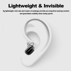 TWS-K8 True Wireless Bluetooth Headphones Invisible Earphone In-ear Stereo Music Headsets Hands-free w/ Microphone Charging Box Black