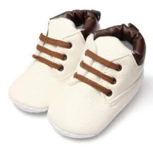 Toddler Girls Boys Lace-up Crib Shoes Newborn Baby Prewalker Soft Sole Sneakers