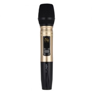 UHF Dual Frequency Wireless Handheld Microphone Mic System (1 Receiver + 1 Microphones) for Karaoke Business Meeting Speech Home Entertainment