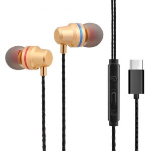 USB Type-C In-Ear Wired Metal Earphone with Mic