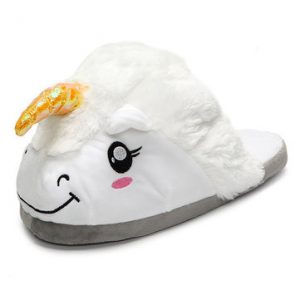 Unicorn Winter Faux Fur Plush Cartoon Cosplay Indoor Flats Home Shoes