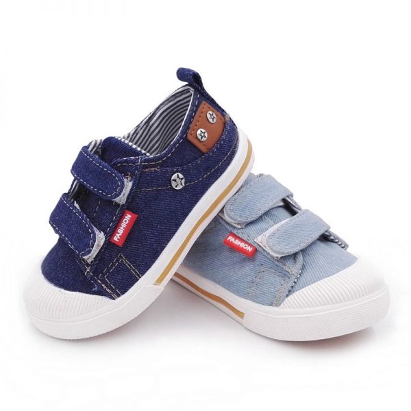 Unisex Kids Cowboy Style Canvas Hook Loop Comfortable Casual Shoes