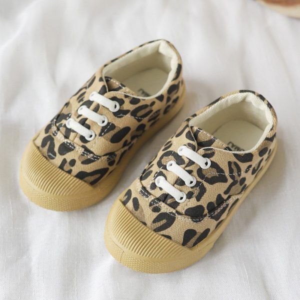 Unisex Kids Leopard Pattern Comfy Casual Shoes