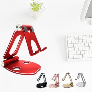 Universal Foldable Aluminum Stand Fully Adjustable Angle Scratch-free Cell Phone Desktop Cradle Holder Dock Bracket for Smartphones Tablets