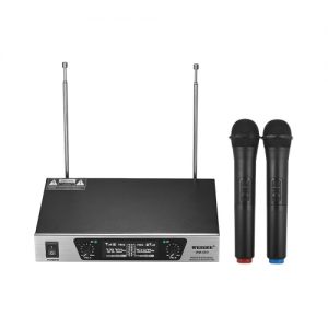 VHF Wireless Microphone System 2 Handheld Mics + 1 Receiver with LCD display for Karaoke Business Meeting Speech Home Entertainment