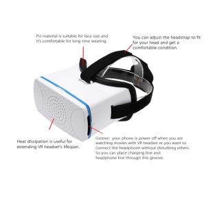 VR360 Head-Mounted Google Cardboard 3D VR Glasses Virtual Reality 3D VR Video Movies Games Glasses w/ Headband White for iPhone 6 6s Samsung All "4.5 ~ 6.0" Smart Phones