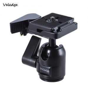 Veledge Pro Aluminum Alloy Photography Panoramic Ball Head Ballhead w/ Quick Release Plate Base 1/4" Screw Max. Load Capacity 10kg for Canon Nikon Sony DSLR Digital Camera