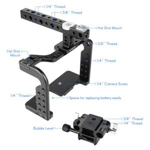 Video Camera Cage Stabilizer Aluminum Alloy for Panasonic GH5/GH4 DSLR to Mount Mic Monitor LED Light Film Making Accessories