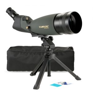 Visionking 30-90x100 Angled Spotting Scope BaK4 Waterproof Fogproof Height Adjustable Portable Travel Scope Monocular Telescope with Tripod Carry Case for Bird Watching Camping